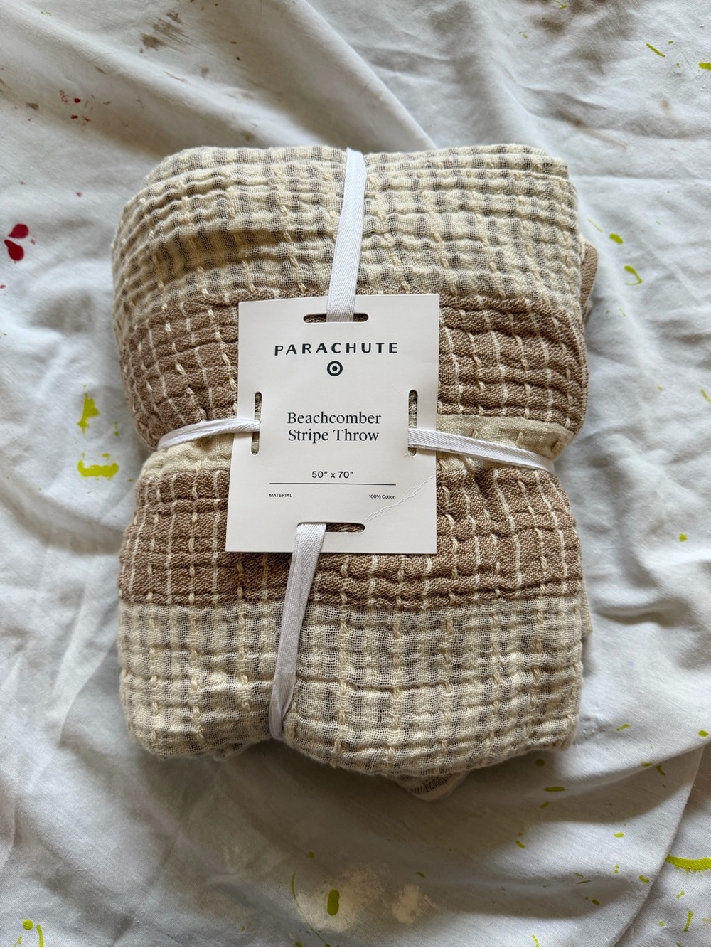 Parachute Beachcomber Stripe Throw in Beige and Brown
